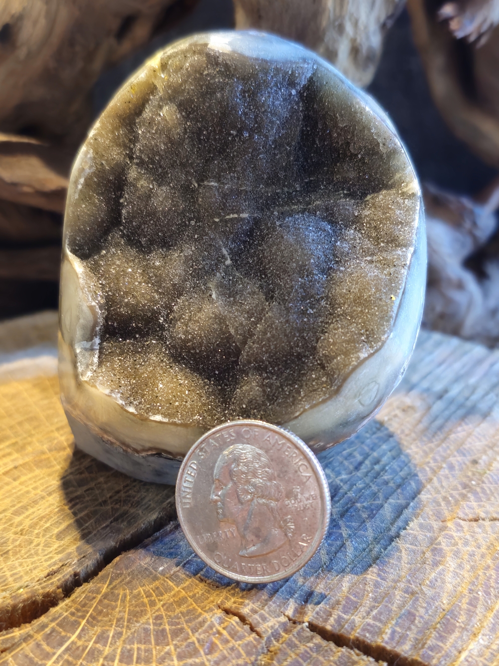Natural Uruguayan Druzy Amethyst Set Of Four Cutbases - Picture 6 of 6